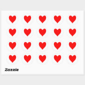 Red Heart Valentijn Ronde Sticker (Vel)