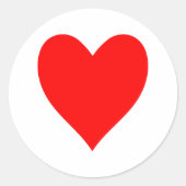 Red Heart Valentijn Ronde Sticker (Voorkant)