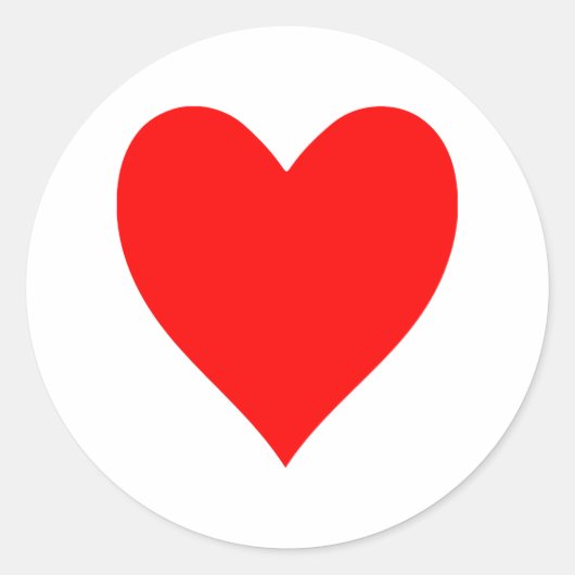 Red Heart Valentijn Ronde Sticker (Voorkant)