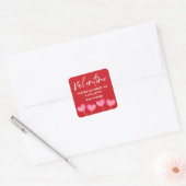 Red Heart Valentijn Vierkante Sticker (Envelop)
