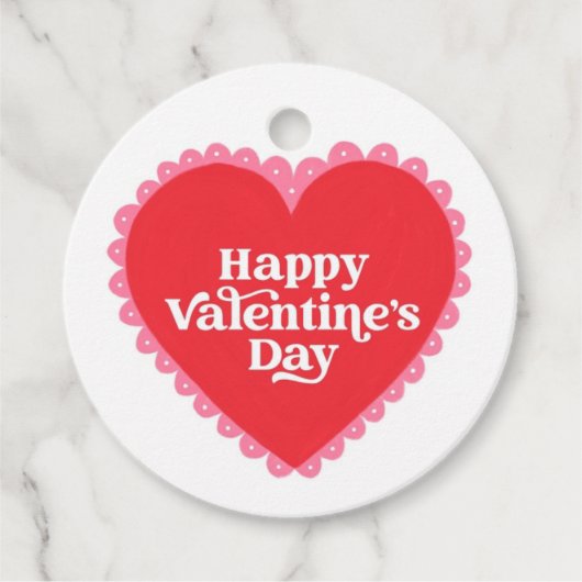 Red Heart Valentijnsdag Bedankjes Labels (Voorkant)