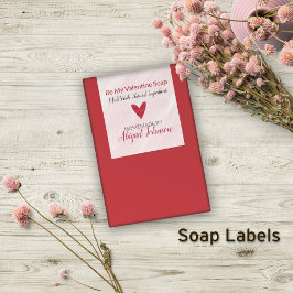 Red Heart Valentijnsdag Handmade Artisan Soap Rechthoekige Sticker