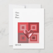 Red Heart Valentijnsdag Invitation Kaart (Achterkant)