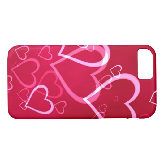 Red Heart Valentijnsdag iPhone Case (Achterkant (Horizontaal))