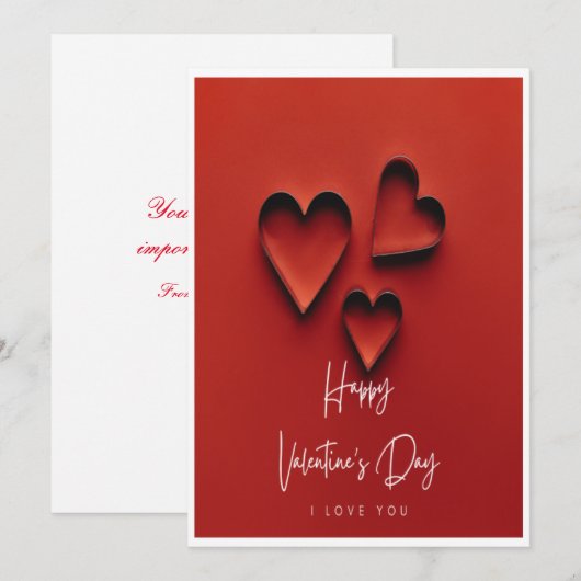 RED HEART VALENTIJNSDAG KAART (Voorkant / Achterkant)