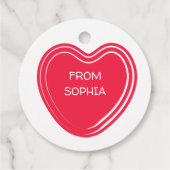 Red Heart Valentijnsdag Little Sweet Treat Bedankjes Labels (Achterkant)