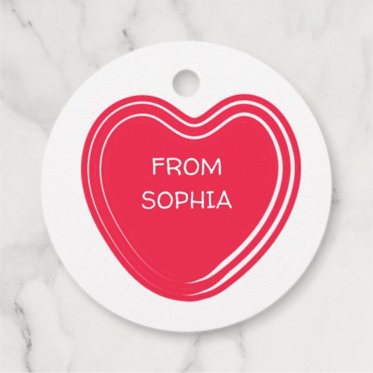 Red Heart Valentijnsdag Little Sweet Treat Bedankjes Labels (Achterkant)