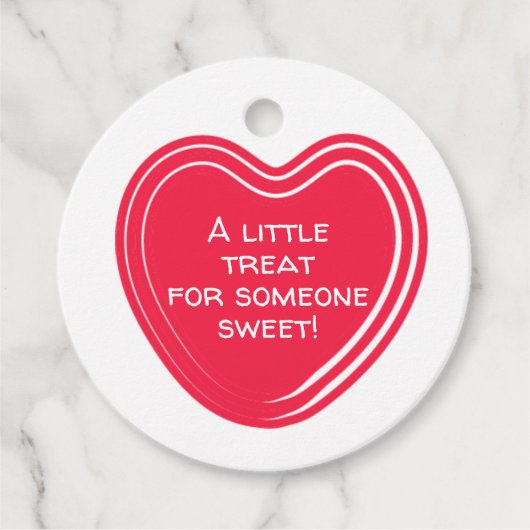 Red Heart Valentijnsdag Little Sweet Treat Bedankjes Labels (Voorkant)