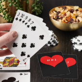 Red Heart Valentijnsdag Monogram Initialen 2021 Pokerkaarten (Insitu)
