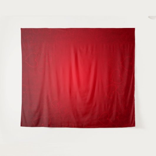 Red Heart Valentijnsdag Photo BackdropTapestry Wandkleed (Voorkant (horizontaal))