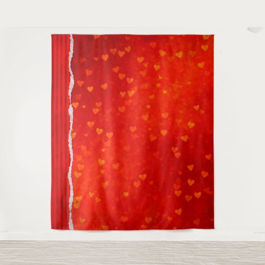 Red Heart Valentijnsdag Photo BackdropTapestry Wandkleed (Voorkant)