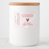 Red Heart Valentijnsdag Zelfgemaakte handgemaakte Voedselcontainer Etiket (Voorkant)