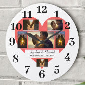Red Heart Valentine Couple Photo Name Personalized Grote Klok