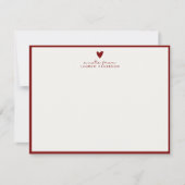 Red Heart Valentine’s Day Note Card Kaart (Voorkant)