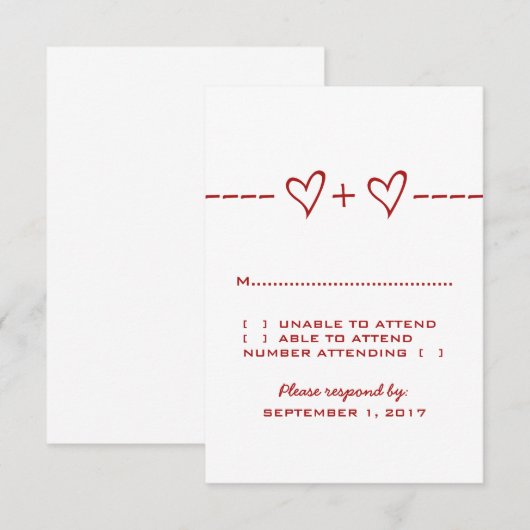 Red Heart-vergelijking Kaart (Voorkant / Achterkant)