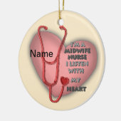 Red Heart Verloskundige Verpleegkundige Keramisch Ornament (Links)