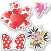 Red heart vibrant red love sticker (Voorkant)