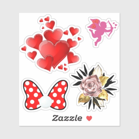 Red heart vibrant red love sticker (Vel)