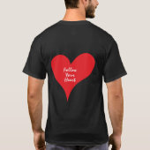 Red Heart - "Volg je hart" ontwerp T-shirt (Achterkant)