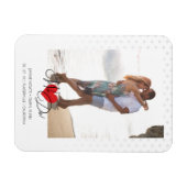 Red Heart we citeren pooldots foto bruiloft Magneet (Horizontaal)