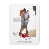 Red Heart we citeren pooldots foto bruiloft Magneet (Verticaal)