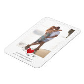 Red Heart we citeren pooldots foto bruiloft Magneet (Linkerzijde)