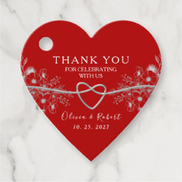 Red Heart Wedding Bedankjes Labels