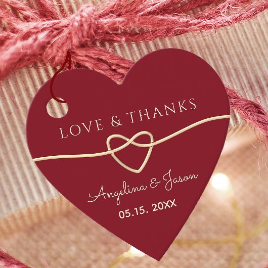 Red Heart Wedding Dank u Bedankjes Labels