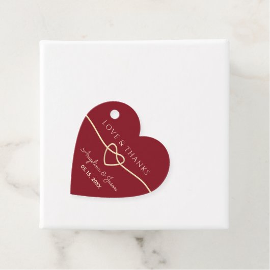 Red Heart Wedding Dank u Bedankjes Labels (In situ)