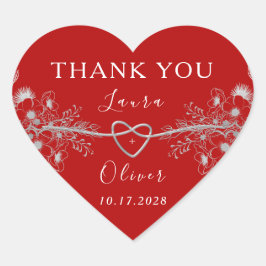 Red Heart Wedding Hart Sticker