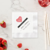 Red Heart Wedding Paper Napkin Servet (Insitu)