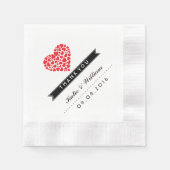 Red Heart Wedding Paper Napkin Servet (Voorkant)