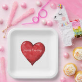Red Heart Wedding Papieren Bordje (Feest)