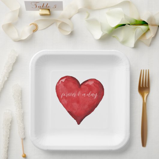 Red Heart Wedding Papieren Bordje (Huwelijk)