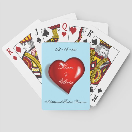 Red Heart Wedding Pokerkaarten (Achterkant)