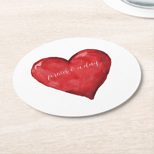 Red Heart Wedding Ronde Kartonnen Onderzetter (Gebogen)