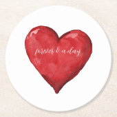 Red Heart Wedding Ronde Kartonnen Onderzetter (Voorkant)