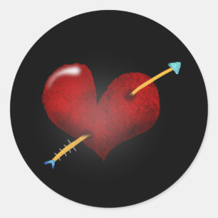 Red Heart Wedding Ronde Sticker