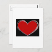 Red Heart White Pop Art Love Briefkaart (Voorkant / Achterkant)