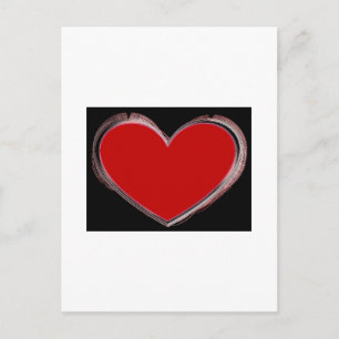 Red Heart White Pop Art Love Briefkaart