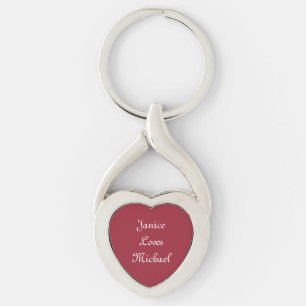 RED HEART/WHITPRINT/PERSONALIZE DEZE HEART KEYCH SLEUTELHANGER