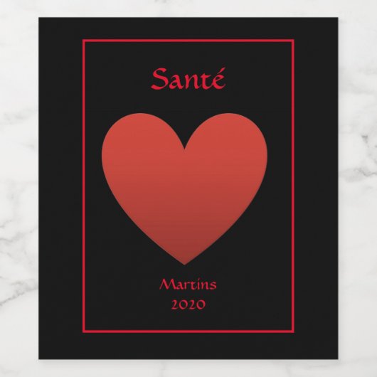 Red Heart Wijn Etiket (Enkel label)