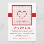 Red Heart Wiskunde Graph Save the Date Invite<br><div class="desc">Een paar wiskunde nerds in liefde zou het gemakkelijk vinden om te berekenen dat dit sparen de datum de voor de hand liggende oplossing zou zijn om hun bruiloft aan te kondigen. Quirky en vol nerdy charm is deze unieke Heart Wiskunde Graph Save the Date Announcement in dark red met...</div>