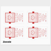 Red Heart Wiskunde Graph Save the Date Stickers (Vel)