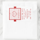 Red Heart Wiskunde Graph Save the Date Stickers (Tas)