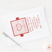 Red Heart Wiskunde Graph Save the Date Stickers (Envelop)