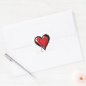 Red Heart with Bloody Vierkante Sticker (Envelop)