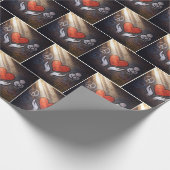 Red Heart with Hands Graffiti On a Brick Wall Cadeaupapier (Hoek)