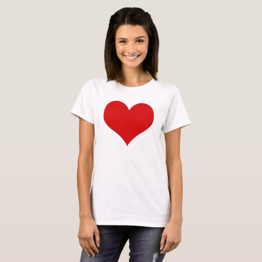 Red Heart Women's Basic T-Shirt (Voorkant volledig)