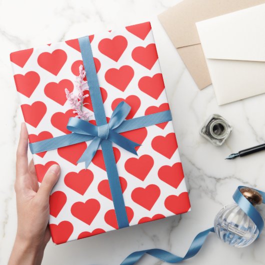 Red Heart Wrapping Paper - Romantische cadeauverpa Cadeaupapier (Geschenken)